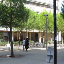 Outside the business school buildings. 