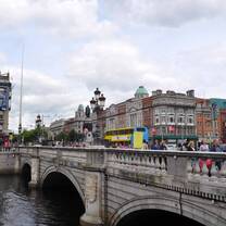 Bridge across a river. 
