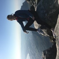 Overlooking the city of Cape Town after reaching the top of Table Mountain