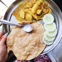 Indian Lunch - curry with chapati Indian Lunch - curry with chapati