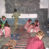 Teaching in a classroom.
