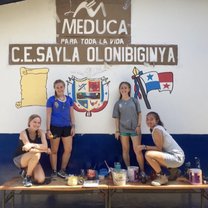 The mural we painted at the school in Kuna Yala. 