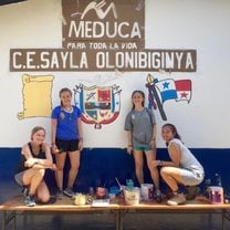 The mural we painted at the school in Kuna Yala. 