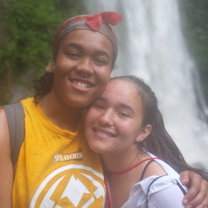 My friend Najah and I at a waterfall