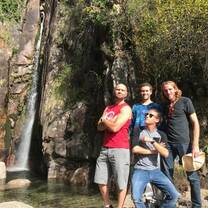 The group and a cool waterfall and swimming hole we found on an adventure to Gerês National Park