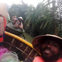 Great day in traditional Vietnamese basket boats