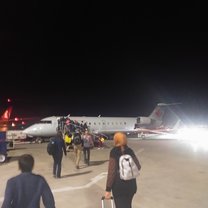 Getting on the plane 