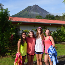 Students at Arenal volcano