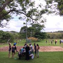 Playing volleyball