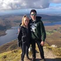 Julia and I on too of a mountain with the most amazing views.