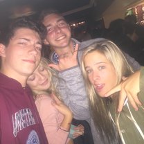 Me, Julia, Jack, and Claire at a bar one of our first nights out.