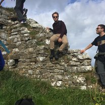 Hanging out a church's ruins