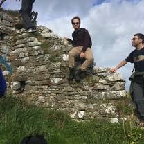 Hanging out a church's ruins
