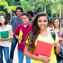Students on their way to class