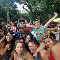 Bloquinho (Street party) during Carnaval season with the locals.