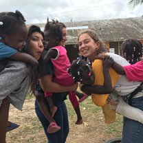 Playing with children at health clinics