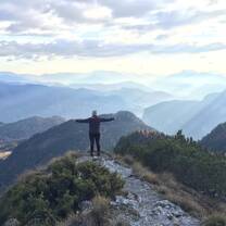 One of the many hikes my host family and I did. Looking out onto the Dolomites!