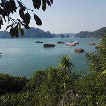 View of Halong Bay on a weekend getaway to Cat Ba Island.