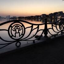Beautiful sunset over West Lake - expat central in Hanoi.