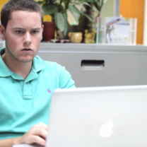 man at a laptop