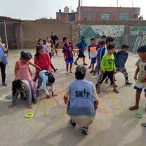 Sports Class in SKIP's back patio