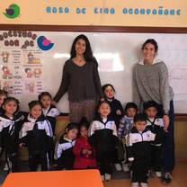 two teachers with kids