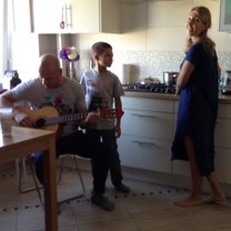 Breakfast time in Bronnitsy with Mom, Dad and the nine-year old son