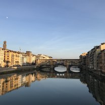 A beautiful view of the Ponte Vecchio from the Ponte Santa Trinita