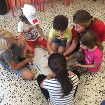 Students and counselor learning