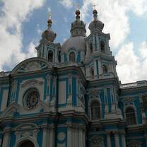 Smolny Cathedral at the center of the Saint Petersburg State University campus