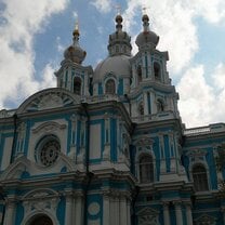 Smolny Cathedral at the center of the Saint Petersburg State University campus
