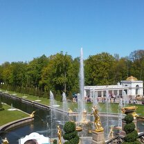 Peterhof, the summer palace of the royal family, is to the southeast of the city center