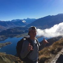 Reaching the summit of Roy's Peak in Wanaka, New Zealand. 