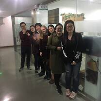 My colleagues and I outside our office