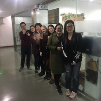 My colleagues and I outside our office