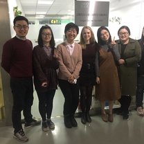 My colleagues and I outside our office