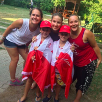 volunteers with kids 