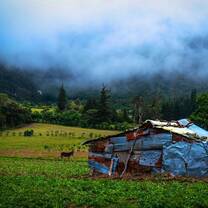 Makeshift house inside the crater of Pululahua Volcano