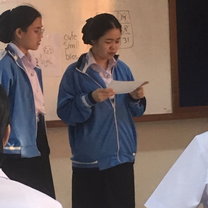 Students presenting an activity to the class