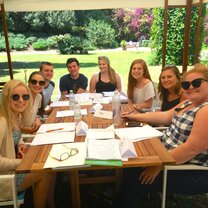 Outdoor conversational class in the Italian Academy gardens Outdoor conversational class in the Italian Academy gardens