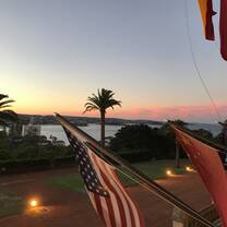 View from the porch of ICMS looking out over Manly beach at sunset.