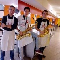 Playing the Sax at Soup Kitchen