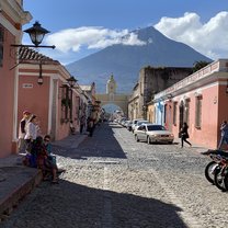 View of one of the volcanoes from the street