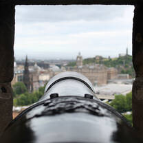 Photo of a canon overlooking Glasgow.