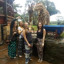 Feeding giraffes at the giraffe centre in Nairobi! 