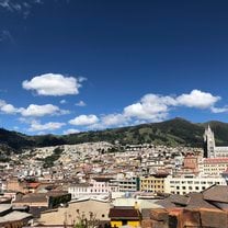 Ecuador has amazing views no matter where you look! This was the view from the top of our hostel in Quito. 