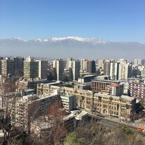 A view of Santiago from Cerro San Cristobal near the city center