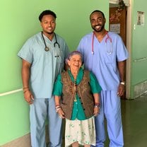 Our new grandmother with us on our last day volunteering :(