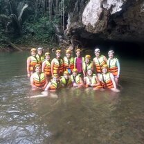Cave Tubing during our free time.
