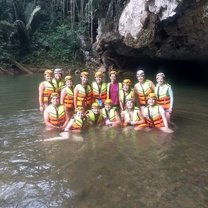 Cave Tubing during our free time. 